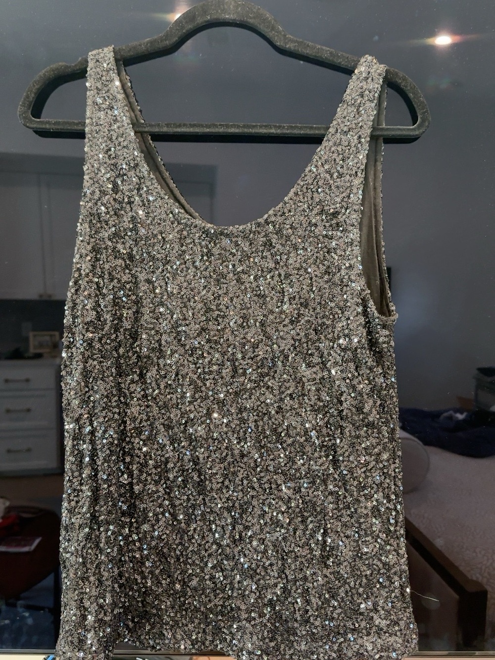 Mikuta Black Black Sequin Tank Top